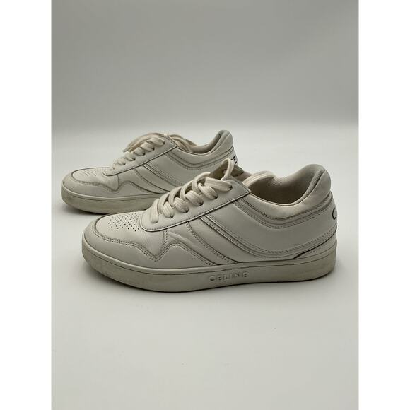 Celine Trainer Low Lace-Up White Calfskin Sneaker Size 5 - Picture 2 of 6
